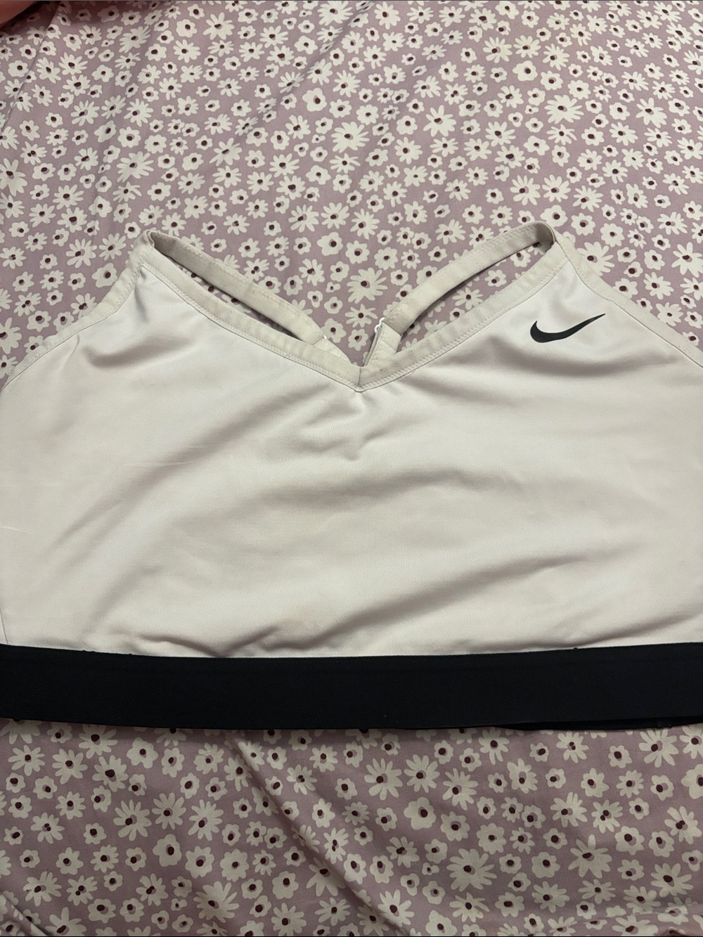 Nike Pale Pink Sports Bralette with Black Band